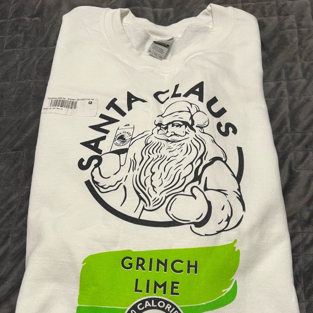NWT (tag is the label on the sweatshirt) White Claw Grinch Lime Sweatshirt
